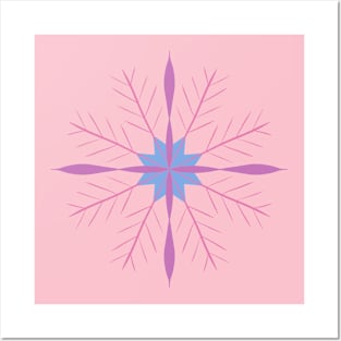 Minimalist pink snowflake Posters and Art